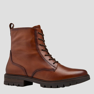 CAMBRIDGE 60 - COGNAC LEATHER LACE-UP BOOTS