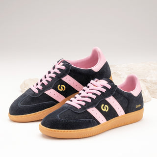 2001 PARALLEL - NAVY/PINK SUEDE LEATHER SNEAKERS