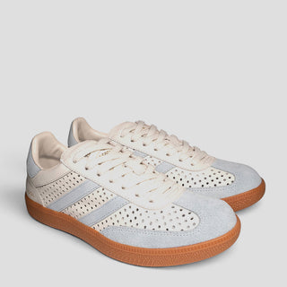 2001 KINDRED - BEIGE LIGHT BLUE LEATHER SNEAKERS