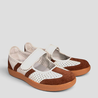 2001 PARLAY - BEIGE CHOC LEATHER FLATS