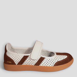 2001 PARLAY - BEIGE CHOC LEATHER FLATS