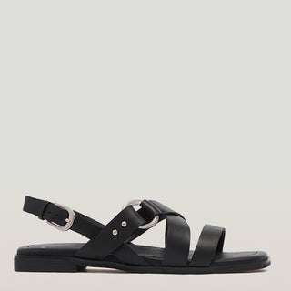 FINN - BLACK LEATHER SANDALS