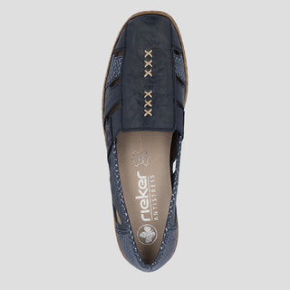 41385 - NAVY LEATHER FLATS