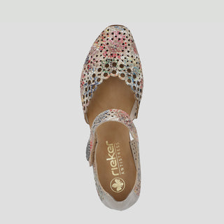RIEKER 43753 - BEIGE MULTI LEATHER HEELS