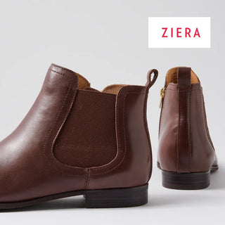 TALIA XF - CHOC LEATHER -CHOC HEEL ANKLE BOOTS - FINAL SALE