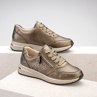 D1G00 - BRONZE LEATHER SNEAKERS