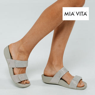 AVOCA - SILVER SANDAL SLIDES