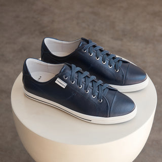 NAT III - NAVY METALLIC LEATHER SNEAKERS