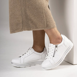 VAMRA XF - WHITE-SILVER LEATHER SNEAKERS