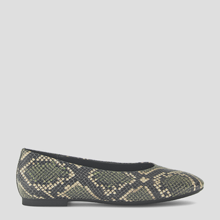 G74.140 - GREEN PYTHON REPTILE PRINT LEATHER FLATS