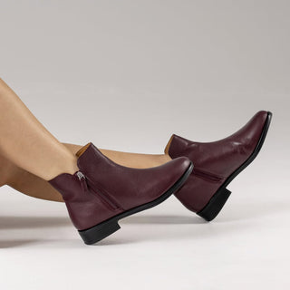 SKYLARS XF - BURGUNDY LEATHER ANKLE BOOTS
