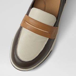 AINDREA XF - CHOCOLATE ALMOND MULTI LEATHER FLATS