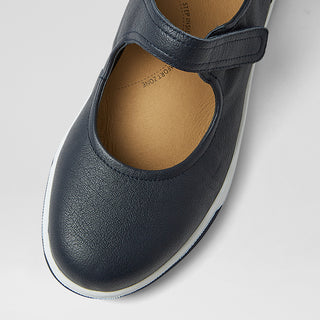 AITCH XF - NAVY LEATHER FLATS