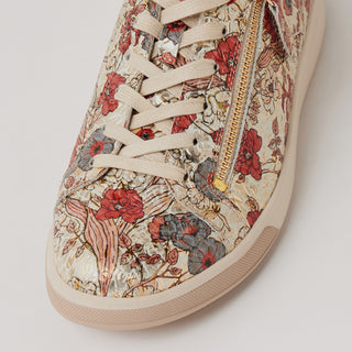 AITO XF - RED FLORAL EMBOSSED LEATHER SNEAKERS