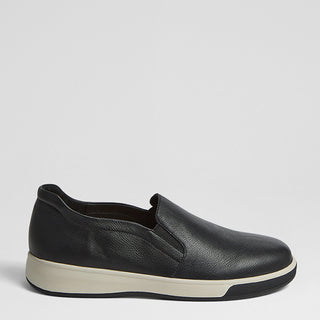 ALIZAH XF - BLACK LEATHER SLIP-ON FLATS