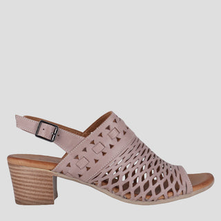 ANTAS - TAUPE LEATHER SANDAL HEELS