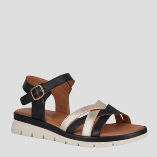 APEX - BLACK LEATHER SANDALS