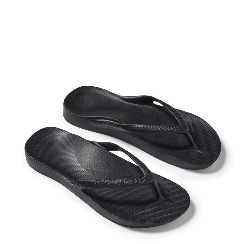 ARCH SUPPORT THONGS - BLACK