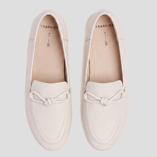 ASH II - CHALK TUMBLED LEATHER LOAFER FLATS