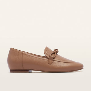 ASH II - SOFT TAN TUMBLED LEATHER LOAFER FLATS