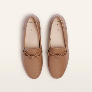 ASH II - SOFT TAN TUMBLED LEATHER LOAFER FLATS