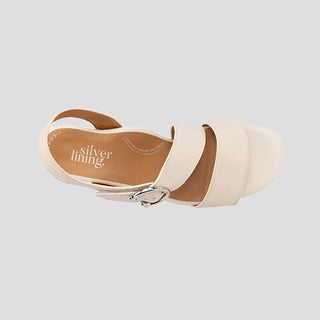AUDLEY - IVORY LEATHER SANDAL HEELS
