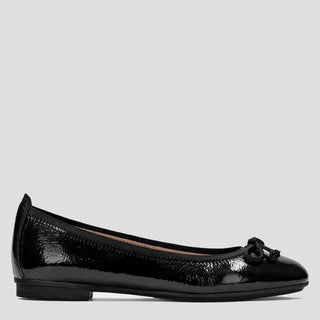 BASIL - BLACK LEATHER FLATS