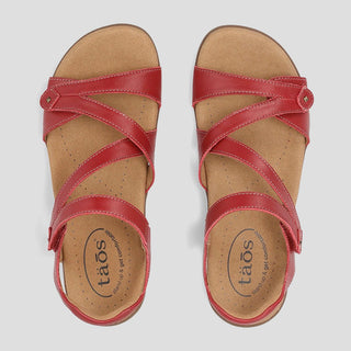 BIG TIME - RED LEATHER SANDALS