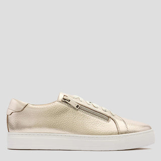 BILLIE II - WHITE GOLD TUMBLED LEATHER SNEAKERS