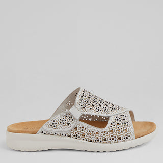 BINTY XW - WHITE LEATHER SANDALS