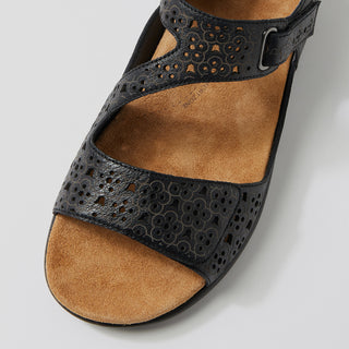 BIZZA XW - BLACK LEATHER SANDALS