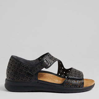 BIZZA XW - BLACK LEATHER SANDALS