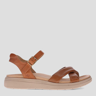 BLAIRE - TAN LEATHER SANDALS