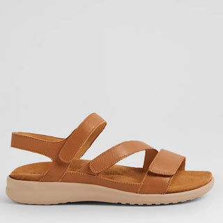 BOYDE XW - DARK TAN LEATHER ALMOND SOLE SANDALS