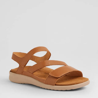 BOYDE XW - DARK TAN LEATHER ALMOND SOLE SANDALS