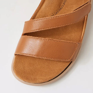 BOYDE XW - DARK TAN LEATHER ALMOND SOLE SANDALS