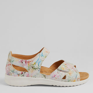 BRONN XW - ALMOND FLORAL LEATHER-WHITE SOLE SANDALS