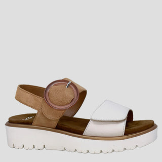 BILBAO - CREAM MOUSSE LEATHER SANDALS