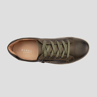 CARA PLAIN - GREEN LEATHER SNEAKERS