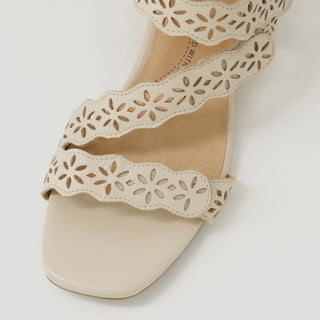 CARRISSA W - VANILLA LEATHER SANDAL HEELS