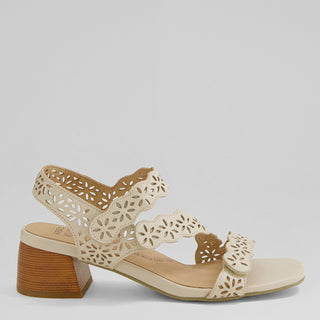 CARRISSA W - VANILLA LEATHER SANDAL HEELS
