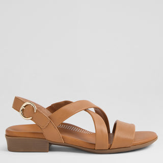 CEVIE - DARK TAN LEATHER SANDALS