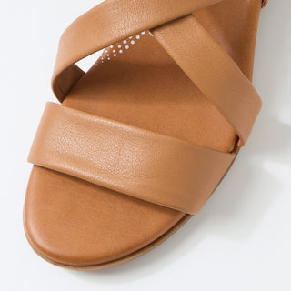 CEVIE - DARK TAN LEATHER SANDALS