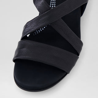 CEVIE - BLACK LEATHER SANDALS