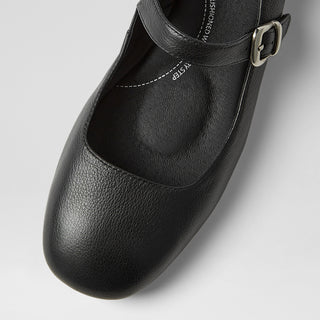 CHIMI XW - BLACK LEATHER FLATS