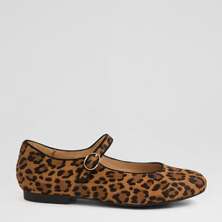 CHIMI XW - TAN LEOPARD PRINT LEATHER FLATS