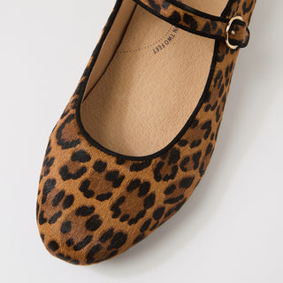 CHIMI XW - TAN LEOPARD PRINT LEATHER FLATS