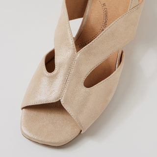 CIMONE W - CHAMPAGNE SHIMMER LEATHER SANDAL HEELS