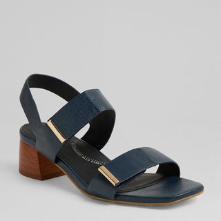 COPIN W - NAVY LEATHER SANDAL HEELS