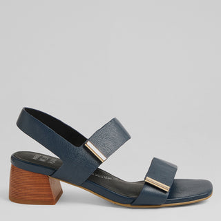 COPIN W - NAVY LEATHER SANDAL HEELS